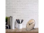 Tafelklok Nextime Edge Wood Mini 20 cm houtkleurig gebolde  glazen lens