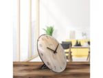 Tafelklok Nextime Edge Wood Mini 20 cm houtkleurig gebolde  glazen lens