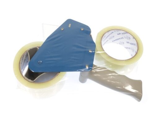 Tape dispenser Raadhuis met 2 rollen transparant PP tape    48mmx66m low noise