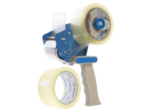 Tape dispenser Raadhuis met 2 rollen transparant PP tape    48mmx66m low noise