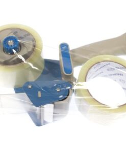 Tape dispenser Raadhuis met 2 rollen transparant PP tape    48mmx66m low noise