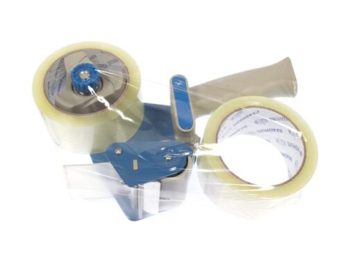 Tape dispenser Raadhuis met 2 rollen transparant PP tape    48mmx66m low noise