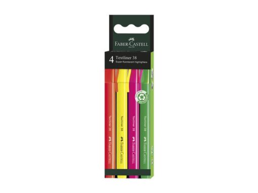 Tekstmarker Faber-Castell 38 etui 4 stuks