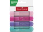 Tekstmarker Faber-Castell 46 Pastel 4stuks blush, roze,     lila, turquoise in karton etui