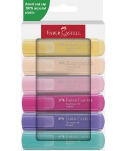 Tekstmarker Faber-Castell 46 Pastel 6stuks blush, roze,     lila, turquoise, vanille, powder in karton etui