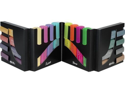 Tekstmarkers Faber-Castell Deskset 16 kleuren, 4 neon, 4    pastel en 8 metallic kleuren