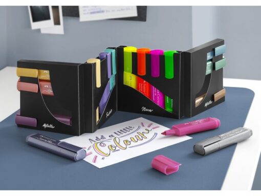 Tekstmarkers Faber-Castell Deskset 16 kleuren, 4 neon, 4    pastel en 8 metallic kleuren