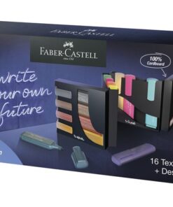 Tekstmarkers Faber-Castell Deskset 16 kleuren, 4 neon, 4    pastel en 8 metallic kleuren