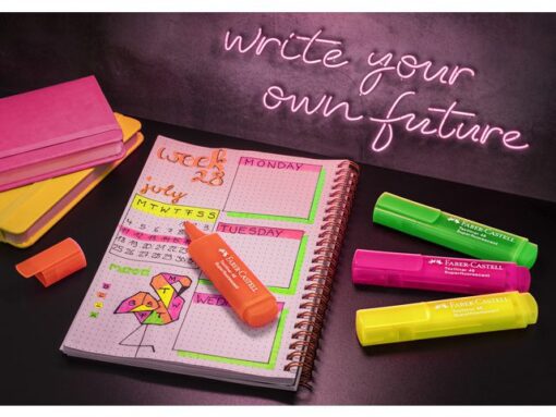 Tekstmarkers Faber-Castell Deskset 16 kleuren, 4 neon, 4    pastel en 8 metallic kleuren