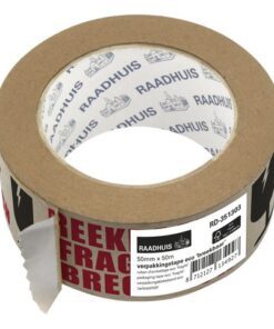 Verpakkingstape ECO Raadhuis 50mm x 50m papier breekbaar