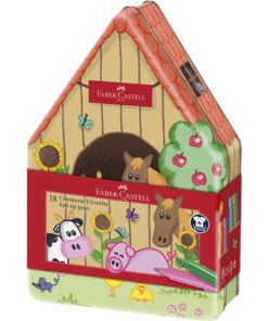 wast uit de meeste textielsoorten. De stiften stimuleren geweldige schildertechnieken voor onbeperkte creativiteit. Het perfecte geschenk voor elke gelegenheid. Inhoud blik: 18 Connector viltstiften in verschillende kleuren.