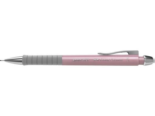 Vulpotlood Apollo met een ergonomische gripzone voor plezierig en comfortabel schrijven en schetsen en geschikt voor het tekenen in sjablonen. Voorzien van een geïntegreerde gum. Met intrekbare veerbelaste stift, daardoor breukvast. Lijndikte 0,7mm. Houderkleur rose shadows.