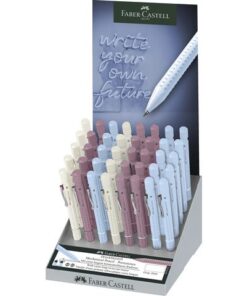 Vulptlood Grip 2010 zorgt voor uren onvermoeibaar schrijven dankzij de ergonomische driehoekige vorm en het uitgebalanceerde gewicht. Het vulpotlood is voorzien van breukvaste stift voor het beste schrijfresultaat. Het potlood beschikt over een extra lange gum, verborgen onder de dop. De soft-gripzone zorgt voor een veilige en slipvrije grip. Het potlood kan worden nagevuld met potloodstiften en gummen. Display met 40 vulpotloden in 0.5/0.7mm schrijfdikte in de kleuren rose shadows, coconut milk en sky blue.