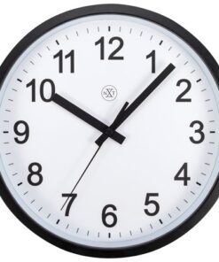 Wandklok nXt Robust dia 25,5cm zwart/wit kunststof