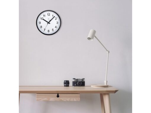 Wandklok nXt Robust dia 25,5cm zwart/wit kunststof
