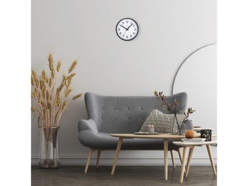 Wandklok nXt Robust dia 25,5cm zwart/wit kunststof