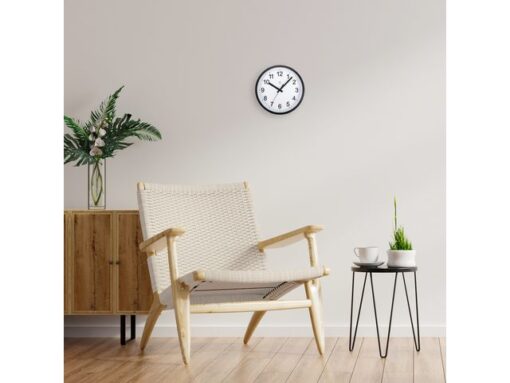 Wandklok nXt Robust dia 25,5cm zwart/wit kunststof