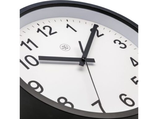 Wandklok nXt Robust dia 25,5cm zwart/wit kunststof