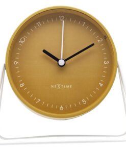 Wekker Nextime Berlin Table 14x13 cm geel metaal