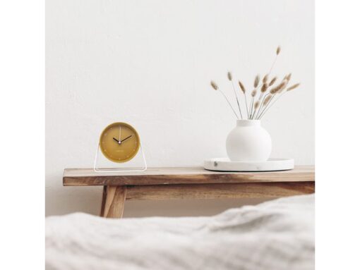 Wekker Nextime Berlin Table 14x13 cm geel metaal