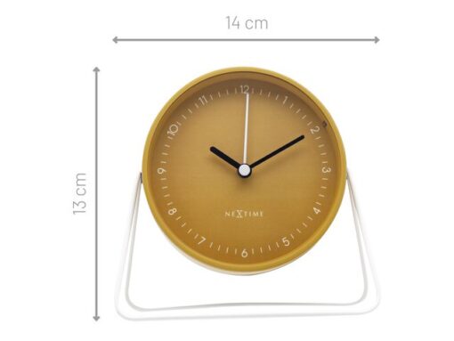 Wekker Nextime Berlin Table 14x13 cm geel metaal