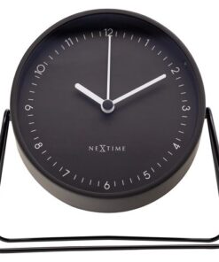 Wekker Nextime Berlin Table 14x13 cm zwart metaal