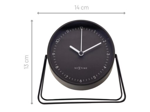 Wekker Nextime Berlin Table 14x13 cm zwart metaal