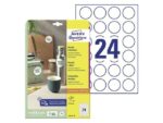Etiket Avery 40mm rond wit 10 vel 24 etiketten per vel