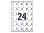 Etiket Avery 40mm rond wit 10 vel 24 etiketten per vel