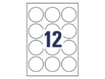 Etiket Avery 60mm rond wit 10 vel 12 etiketten per vel