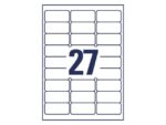 Inkjetetiket Avery 63,5x29,6mm transparant 25 vel 27        etiketten per vel