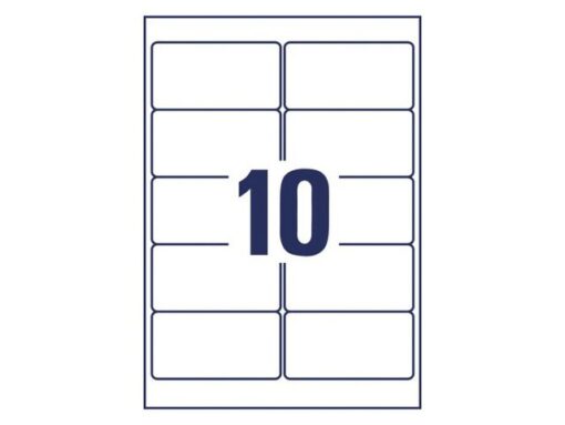 Inkjetetiket Avery 96x50,8mm transparant 25 vel 10          etiketten per vel