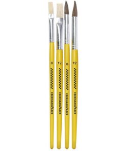 De penselenset is perfect voor de hobbyist en voor op school. De transparante etui is stevig en perfect voor het opbergen en organiseren van de penselen. Maten 2x 8 en 2x 12. De houder is voorzien van een naadloze aluminium verlengstuk.