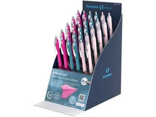 Balpen Schneider Slider Rave XB Colour Edition display      pearl, powder pink en teal incl. A3 poster