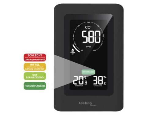 CO2-meter Technoline WL 1030 94x145x50mm zwart