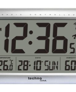 Digitale wandklok Technoline WS 8009 407x270x43mm zilver XXL