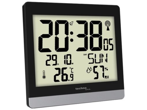Digitale wandklok Technoline WS 8014 200x189x29mm           zwart/zilver