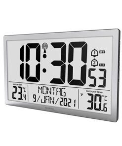 Digitale wandklok Technoline WS 8113 373x228x30mm zwart met 1 buitensensor 30m