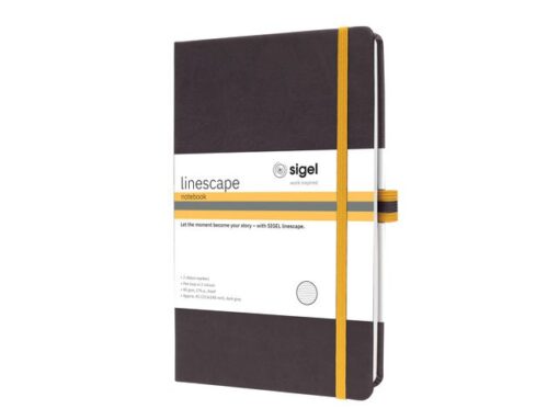 Notitieboek Linescape A5 donkergrijs gelinieerd hardcover