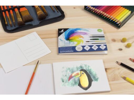 Postkaarten Kangaro blok 15 vel 300 grams aquarelpapier,    A6, blanco postkaarten