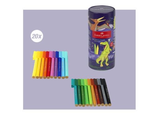 Viltstift Faber-Castell Connector Dino 20 stuks in draaiblik