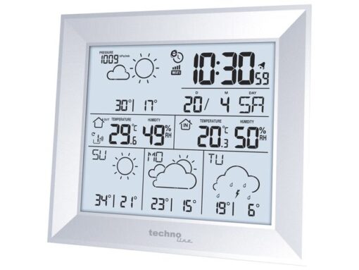 Weerstation Technoline WD 2000 148x134x30mm zilver met 1    buitensensor 30m