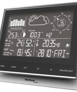 Weerstation Technoline WS 1700 138x153x53mm alu/zwart met 3 buitensensors 100m