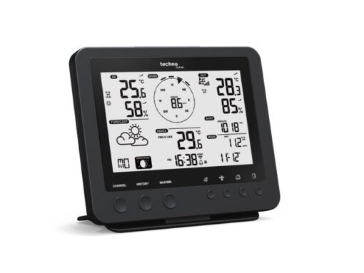 Weerstation Technoline WS 1900 168x136x25mm zwart met       5-in-1 buitensensor 100m