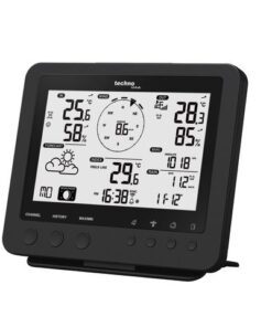 Weerstation Technoline WS 1900 168x136x25mm zwart met       5-in-1 buitensensor 100m