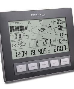 Weerstation Technoline WS 2816 222x173x42mm alu/zwart PC    gegevensoverdracht met 3 buitensensors 100m