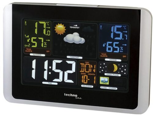 Weerstation Technoline WS 6442 175x123x25mm zwart/zilver    met 1 buitensensor 30m