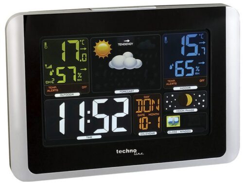 Weerstation Technoline WS 6442 175x123x25mm zwart/zilver    met 1 buitensensor 30m