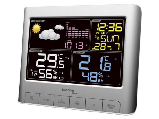Weerstation Technoline WS 6449 159x130x43mm zilver met 1    buitensensor 30m