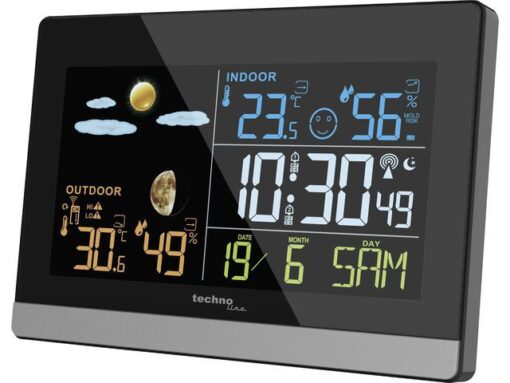 Weerstation Technoline WS 6455 144x96x38mm zwart/zilver LCD display